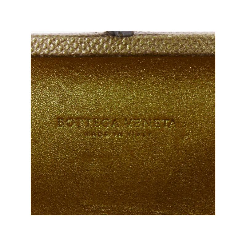 BOTTEGA VENETA Intrecciato Knot Metallic Bronze gewebtes Ayers Leder Box Clutch im Angebot 4