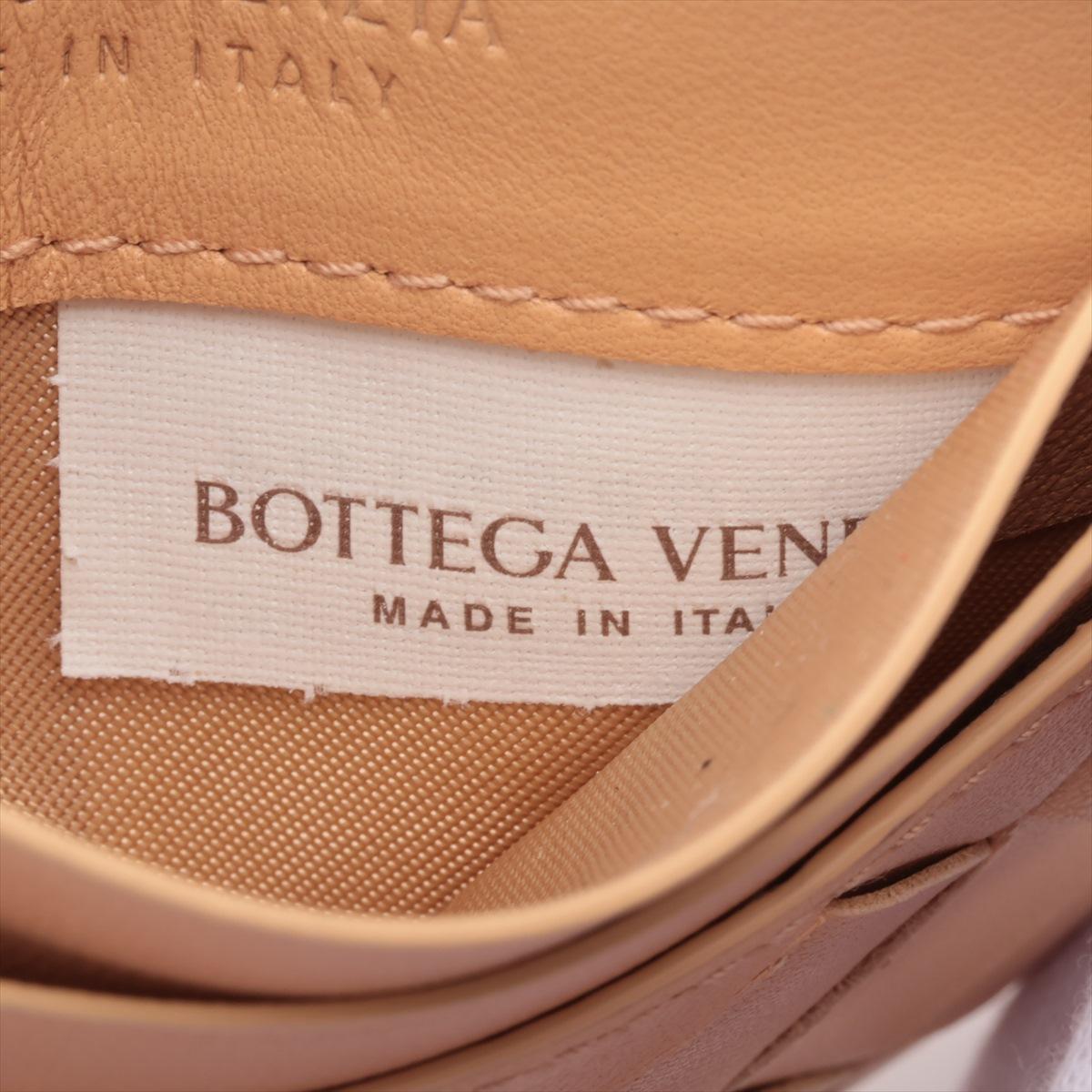 Bottega Veneta Intrecciato Leather Card Case Beige For Sale 6