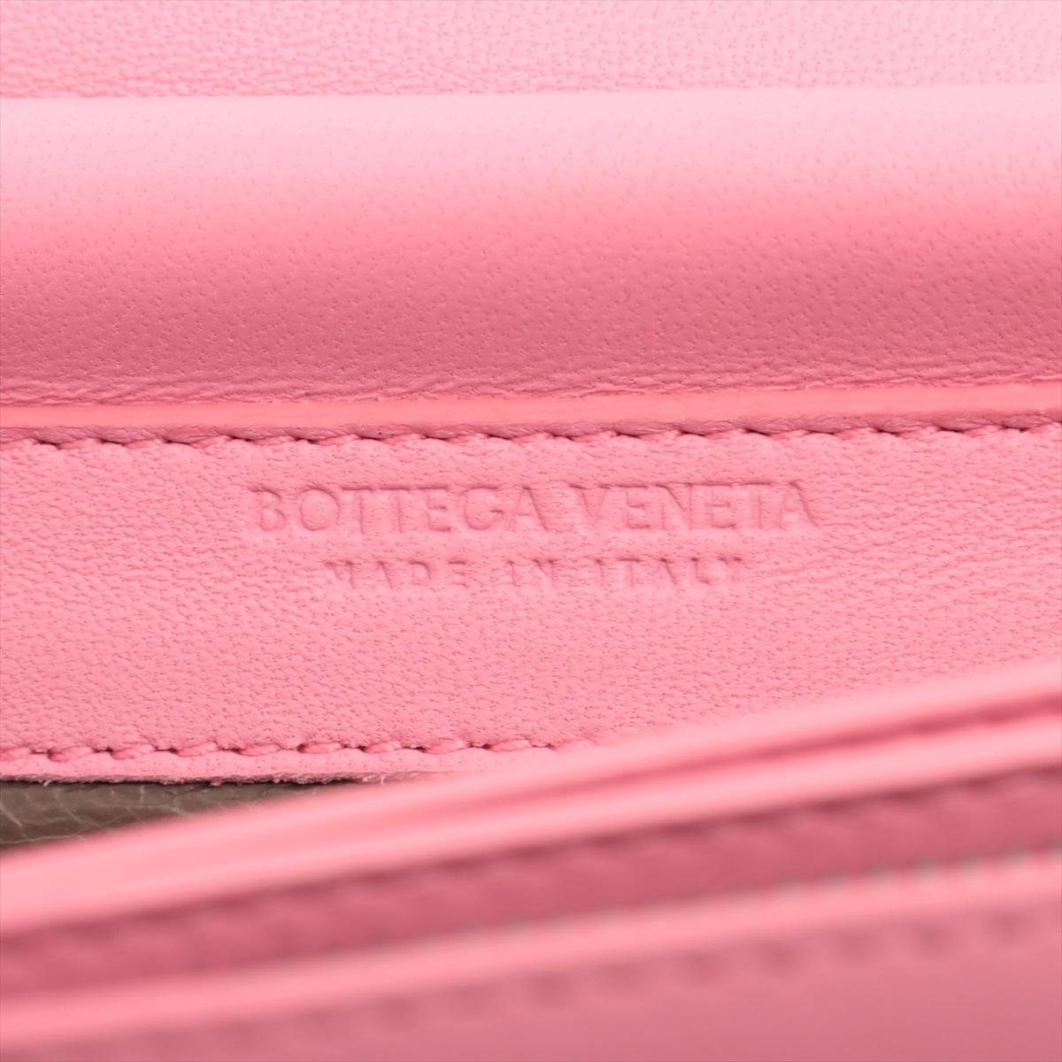 Bottega Veneta Intrecciato Leather Chain Wallet Pink 6