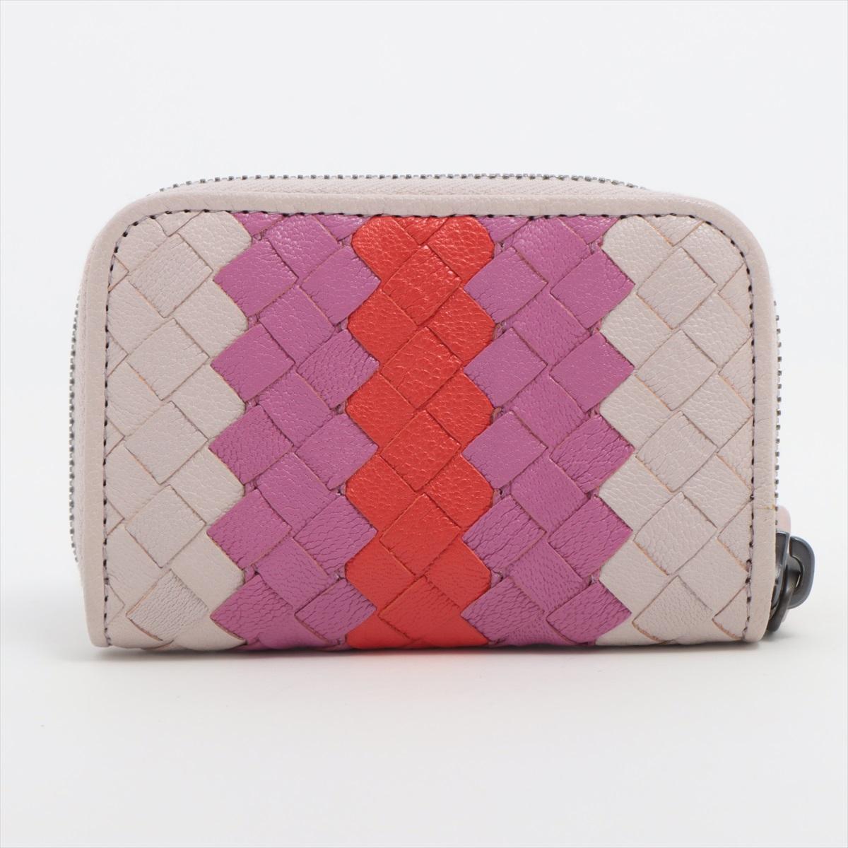 Marron Bottega Veneta Intrecciato Porte-monnaie multicolore en cuir en vente
