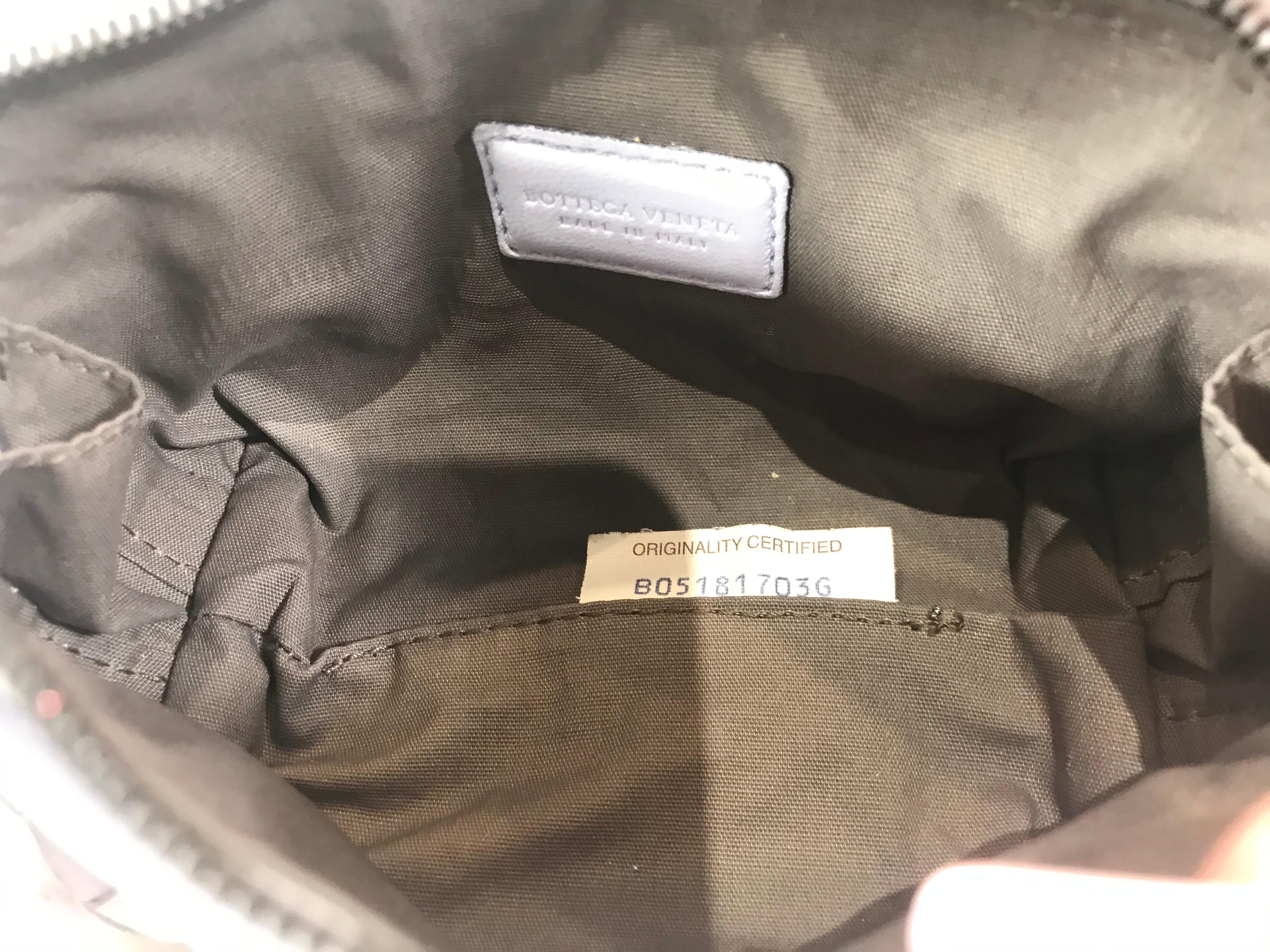 Gray Bottega Veneta Intrecciato Leather Cosmetic Bag For Sale