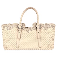 Bottega Veneta Intrecciato Leather Embroidered Trim Tote Bag
