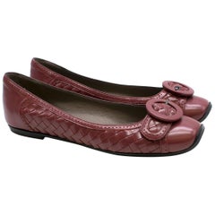 Bottega Veneta Intrecciato Leather Flat Pumps US 8.5