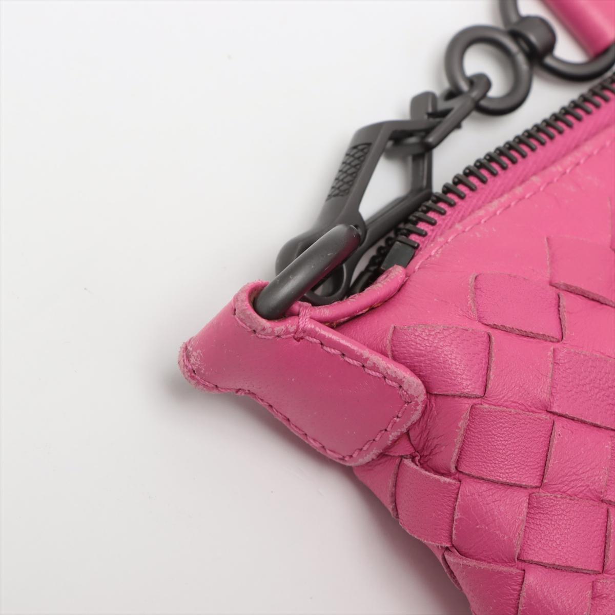 Bottega Veneta Intrecciato Leather Shoulder Bag Pink 7