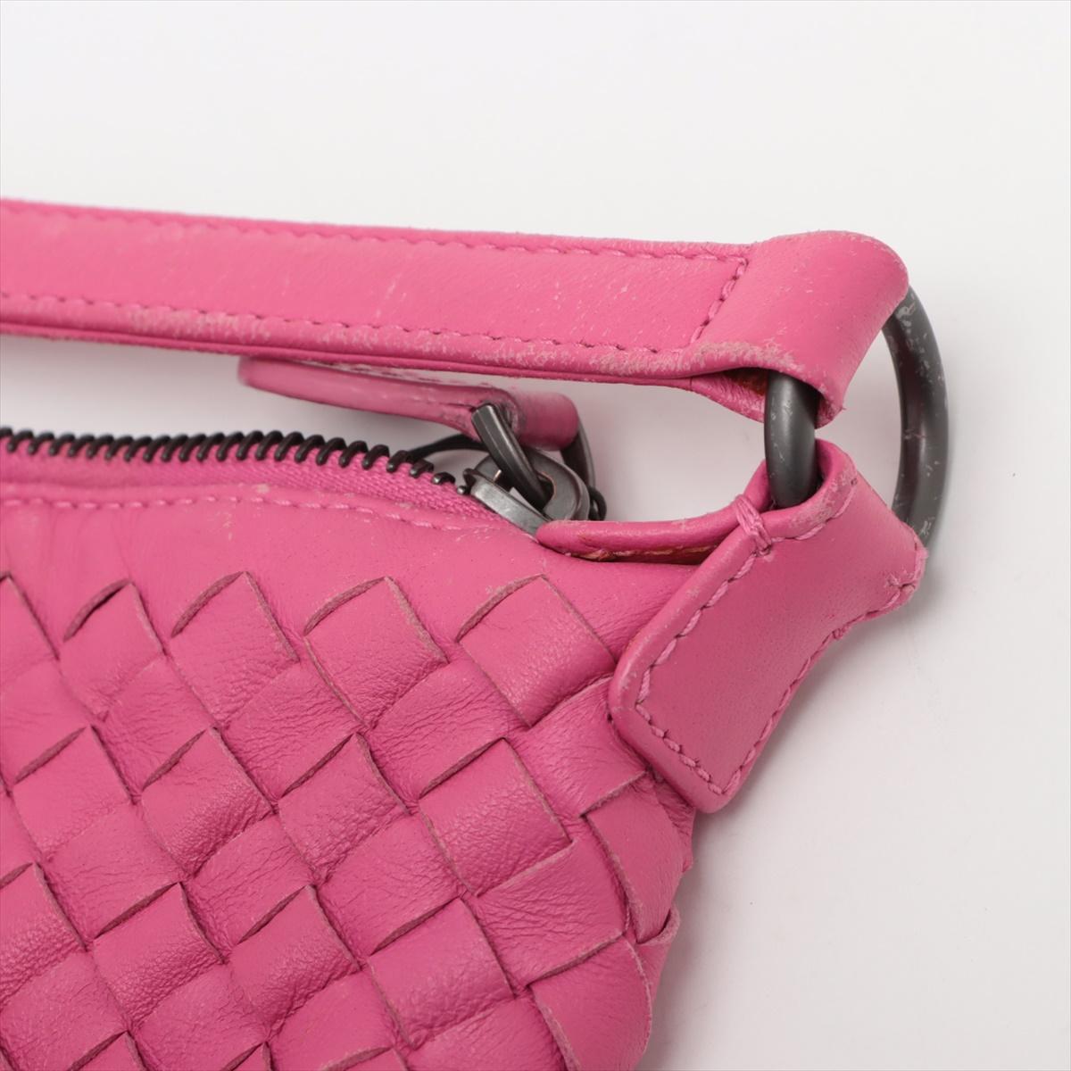 Bottega Veneta Intrecciato Leather Shoulder Bag Pink 8