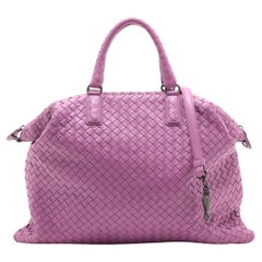 Bottega Veneta Intrecciato Leather Two-Way Shoulder Bag Purple