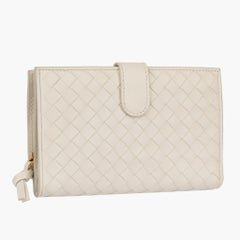 Bottega Veneta Intrecciato Leather Wallet in Ivory
