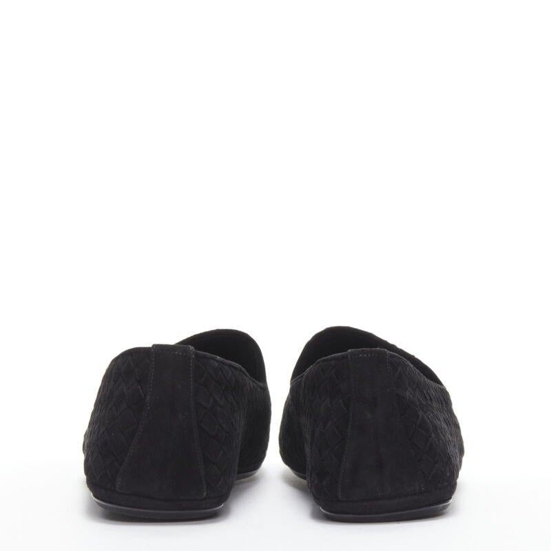 BOTTEGA VENETA Intrecciato Luxe suede black woven dress loafer shoes EU42.5 For Sale 1