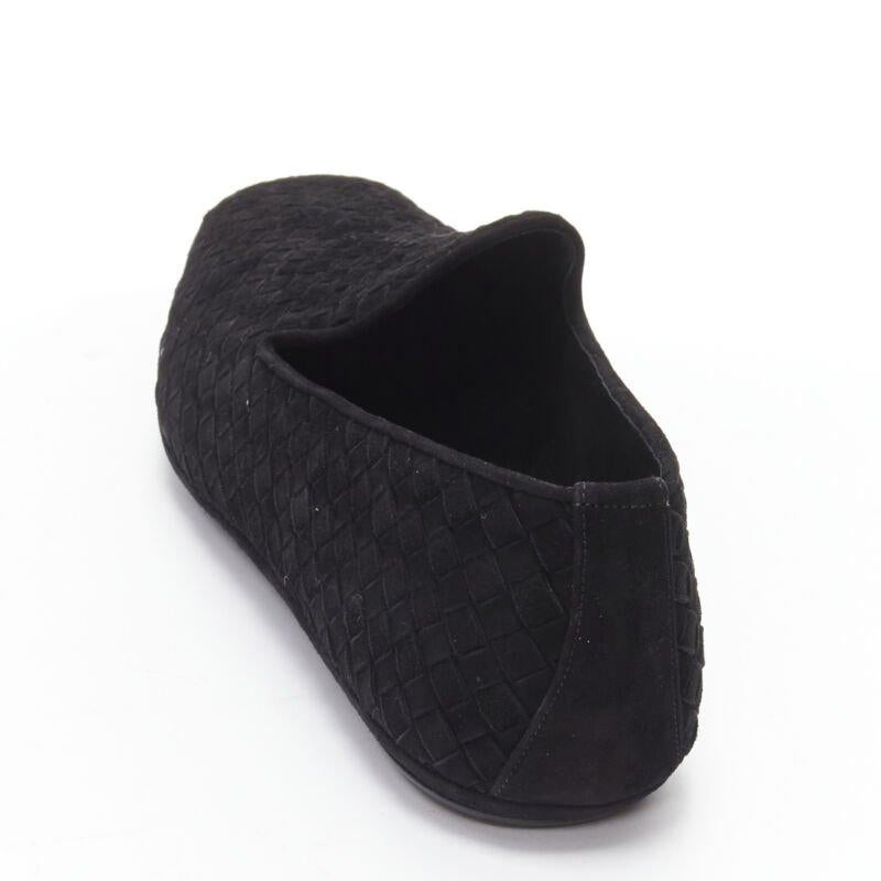 BOTTEGA VENETA Intrecciato Luxe suede black woven dress loafer shoes EU42.5 For Sale 4