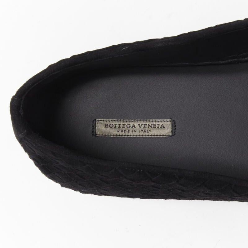 BOTTEGA VENETA Intrecciato Luxe suede black woven dress loafer shoes EU43 4
