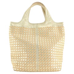 Bottega Veneta Intrecciato Metallic Gold Leather North South Tote 1BV1202