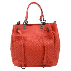 Bottega Veneta Intrecciato Nappa Red Leather Ladies Bucket Bag
