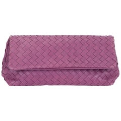 Bottega Veneta Intrecciato Purple Clutch Bag