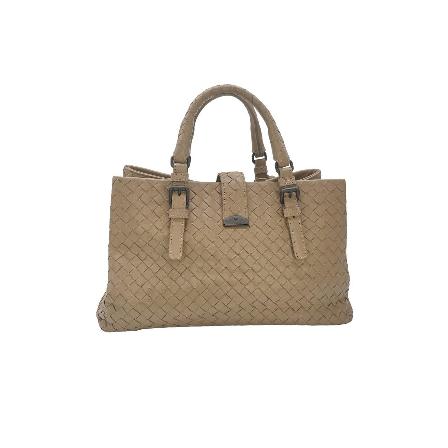 Brown Bottega Veneta Intrecciato Roma Small Top Handle Bag For Sale