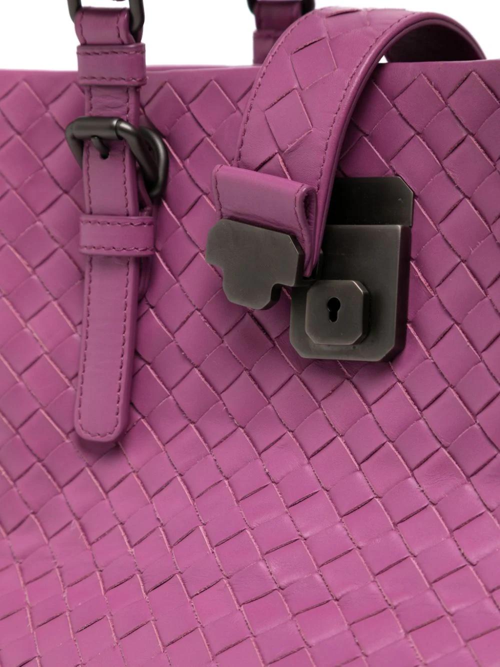 Pink Bottega Veneta Intrecciato Roma Tote Bag