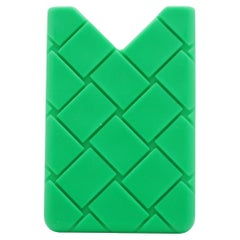 Used Bottega Veneta Intrecciato Silicon Card Case Green
