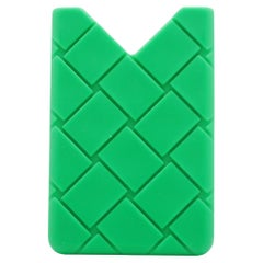 Bottega Veneta Intrecciato Silicon Kartenetui Grün