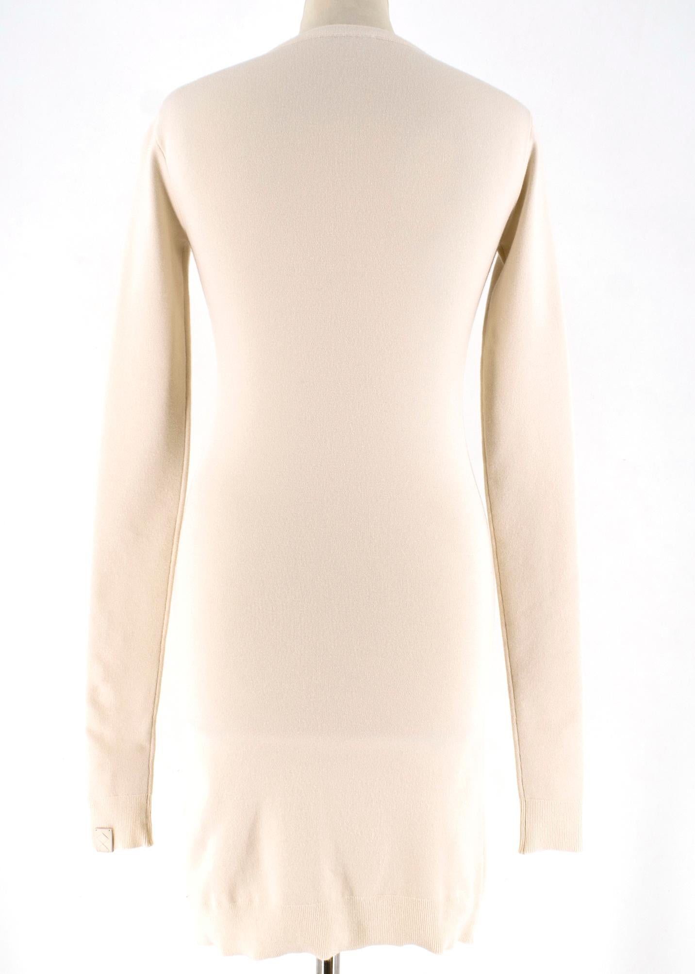 White Bottega Veneta Intrecciato-tab Cashmere-blend Dress XS