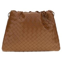 Bottega Veneta Intrecciato Woven Leather Clutch — Brown