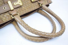 Bottega Veneta Intrecciato Woven Tote 865639 Brown Patent Leather Shoulder Bag