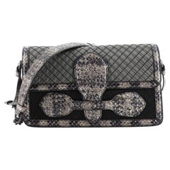 Bottega Veneta Irish Madras Shoulder Bag Quilted Satin with Snakeskin