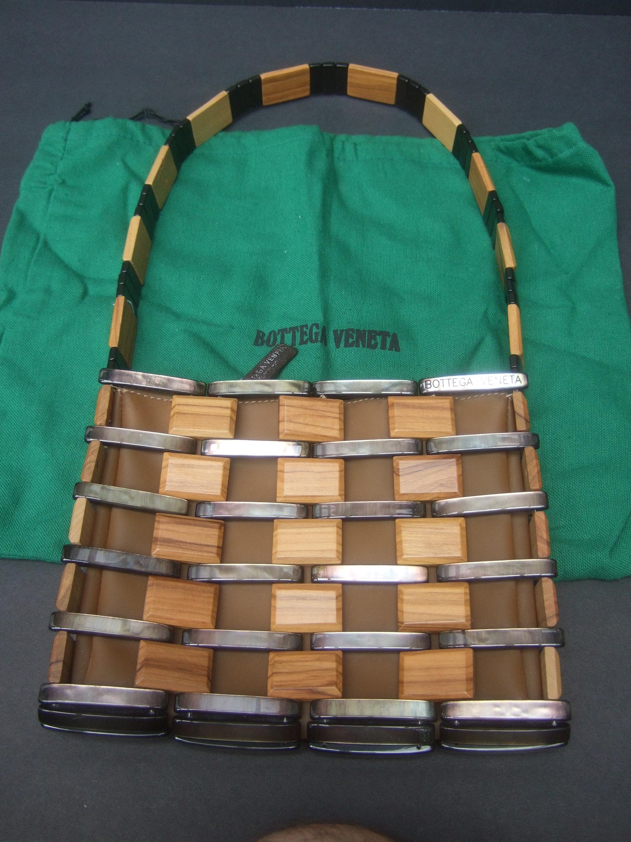 Bottega Veneta Italian Wood & Lucite Tile Diminutive Handbag c 1990s 4