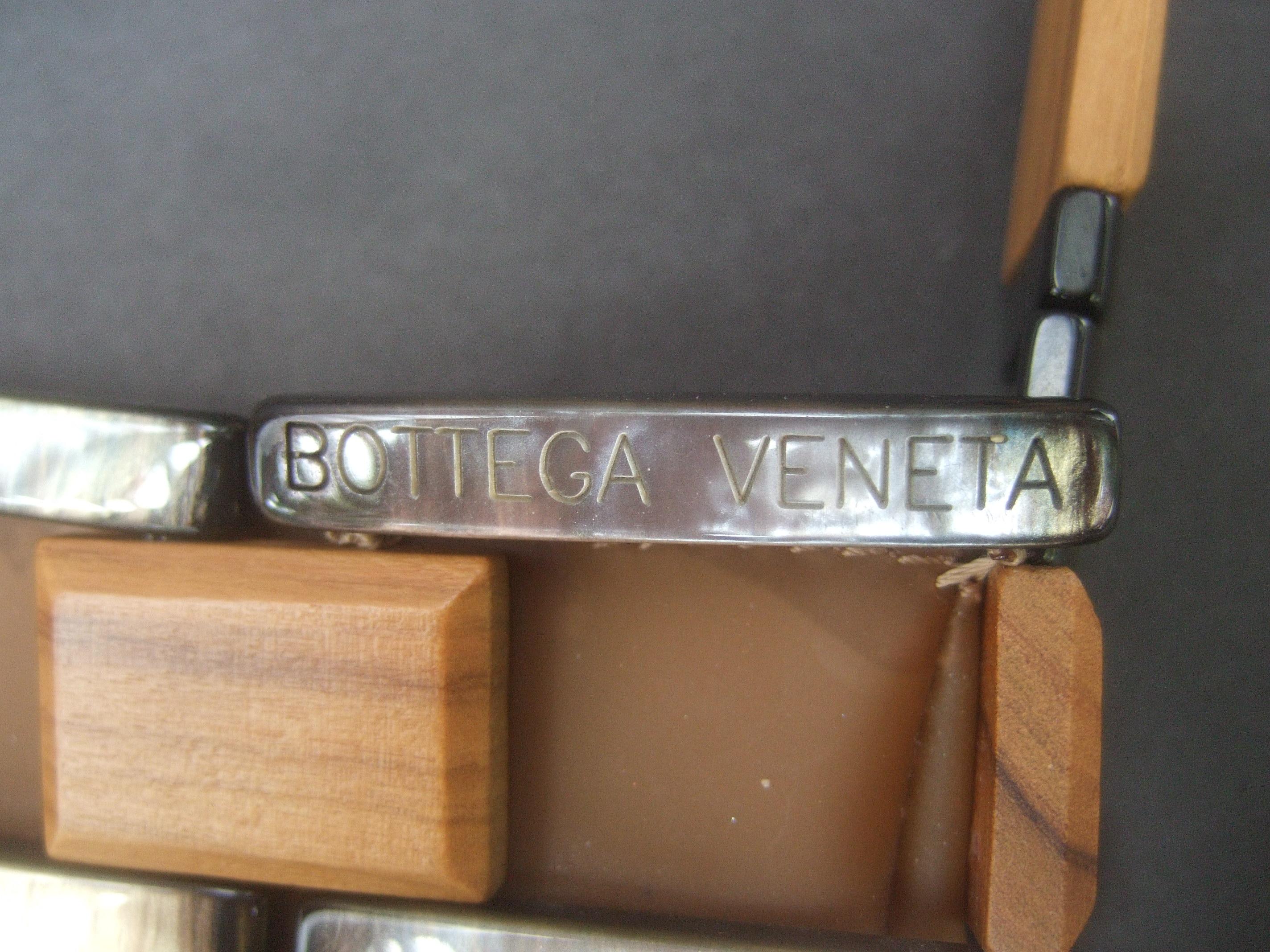 Women's Bottega Veneta Italian Wood & Lucite Tile Diminutive Handbag c 1990s
