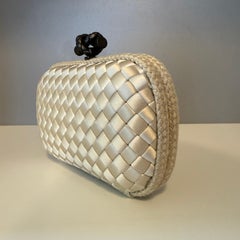 Bottega Veneta Ivory Color Satin Knot Clutch