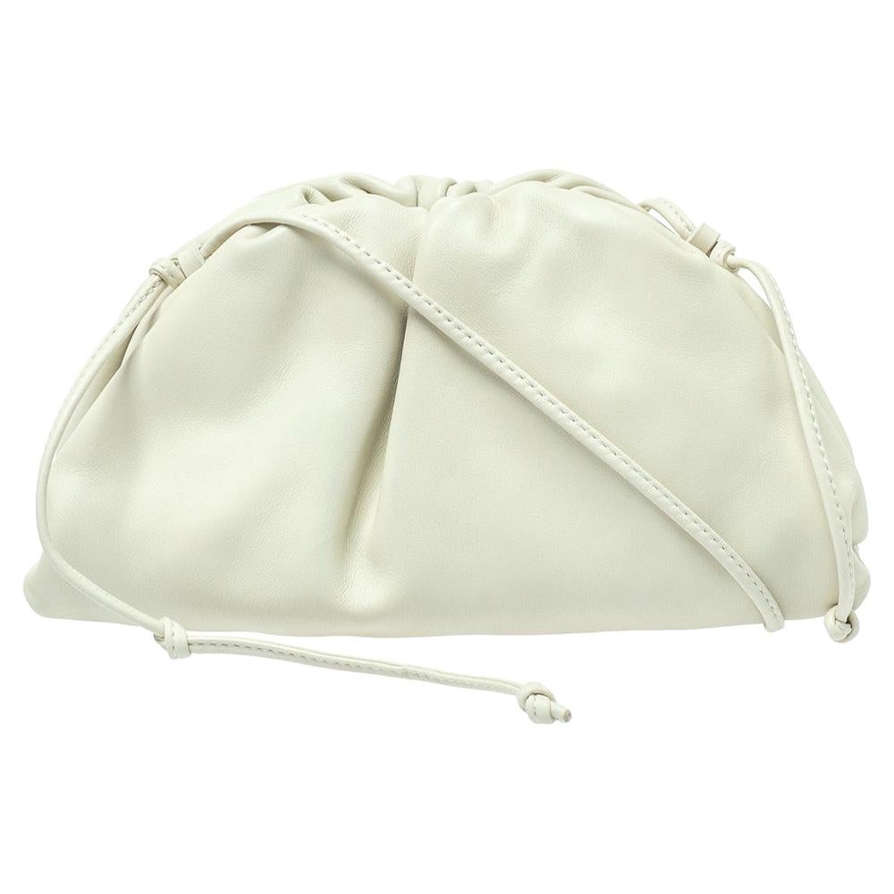 Bottega Veneta Ivory Leather Mini Pouch Bag