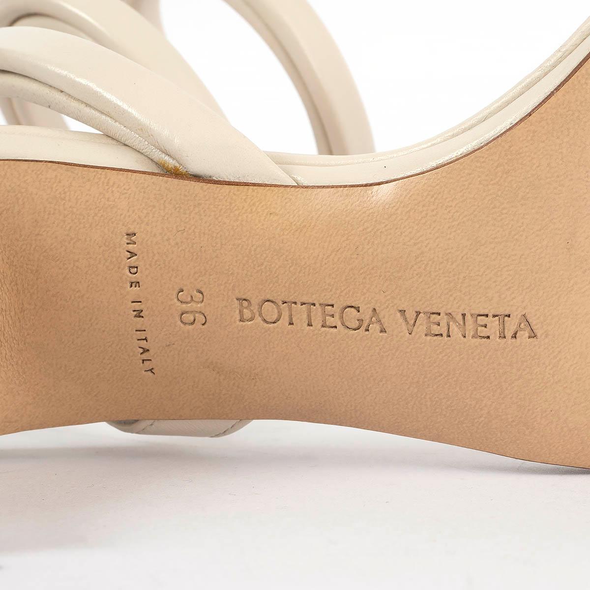 BOTTEGA VENETA ivory leather SPIRAL Ankle Strap Sandals Shoes 36 For Sale 3