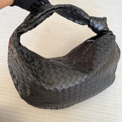 Bottega Veneta Jodie Medium Black Lambskin Leather Silver Hardware