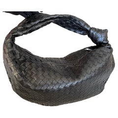 Bottega Veneta Jodie Medium Black Lambskin Leather Silver Hardware