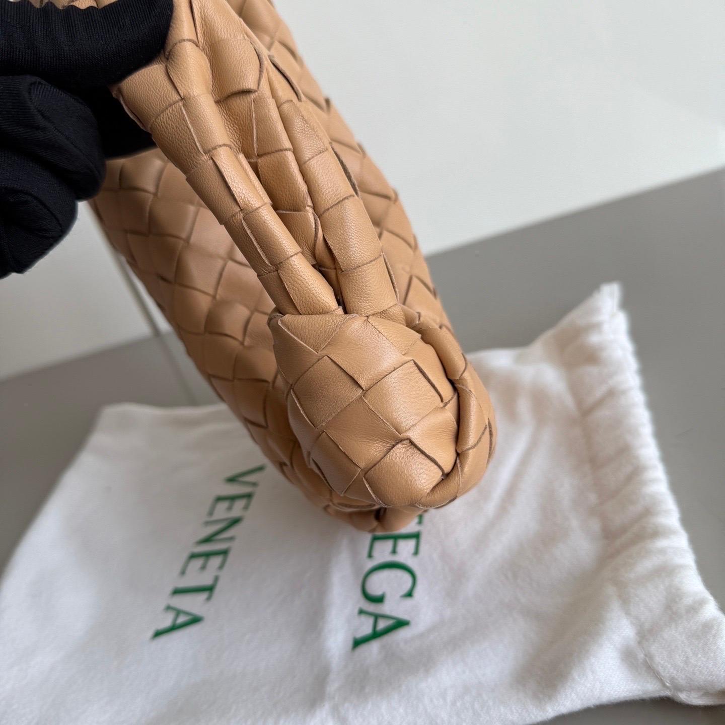 Bottega Veneta Jodie Mini Almond Beige Lambskin Leather Clutch Bag 9