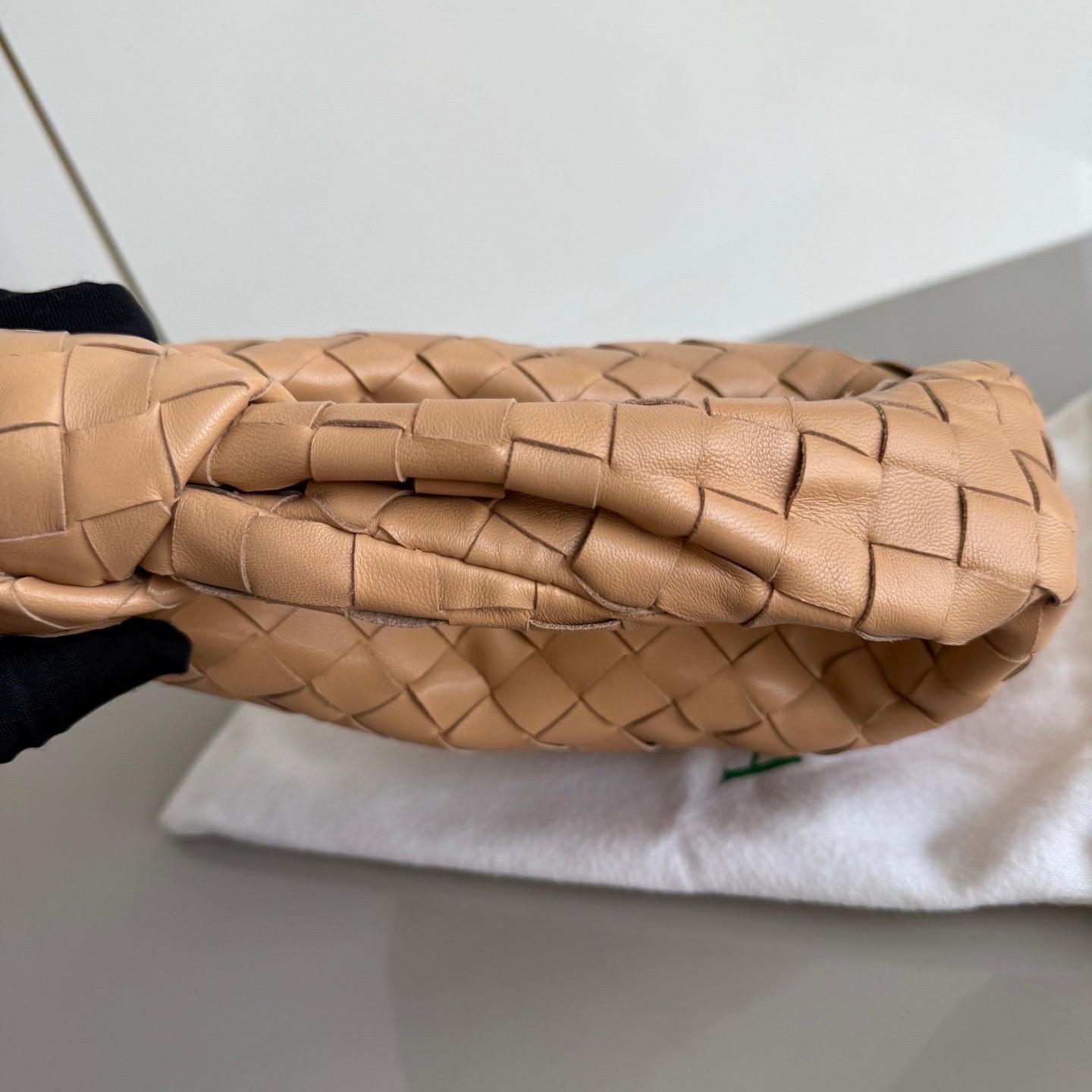 Bottega Veneta Jodie Mini Almond Beige Lambskin Leather Clutch Bag 10