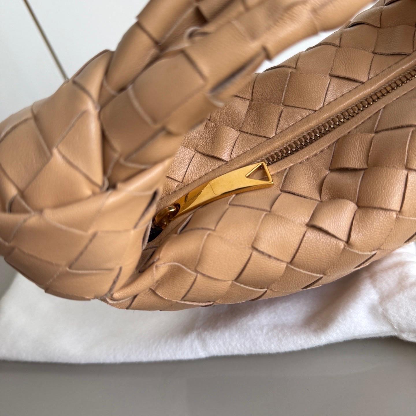 Bottega Veneta Jodie Mini Almond Beige Lambskin Leather Clutch Bag 11