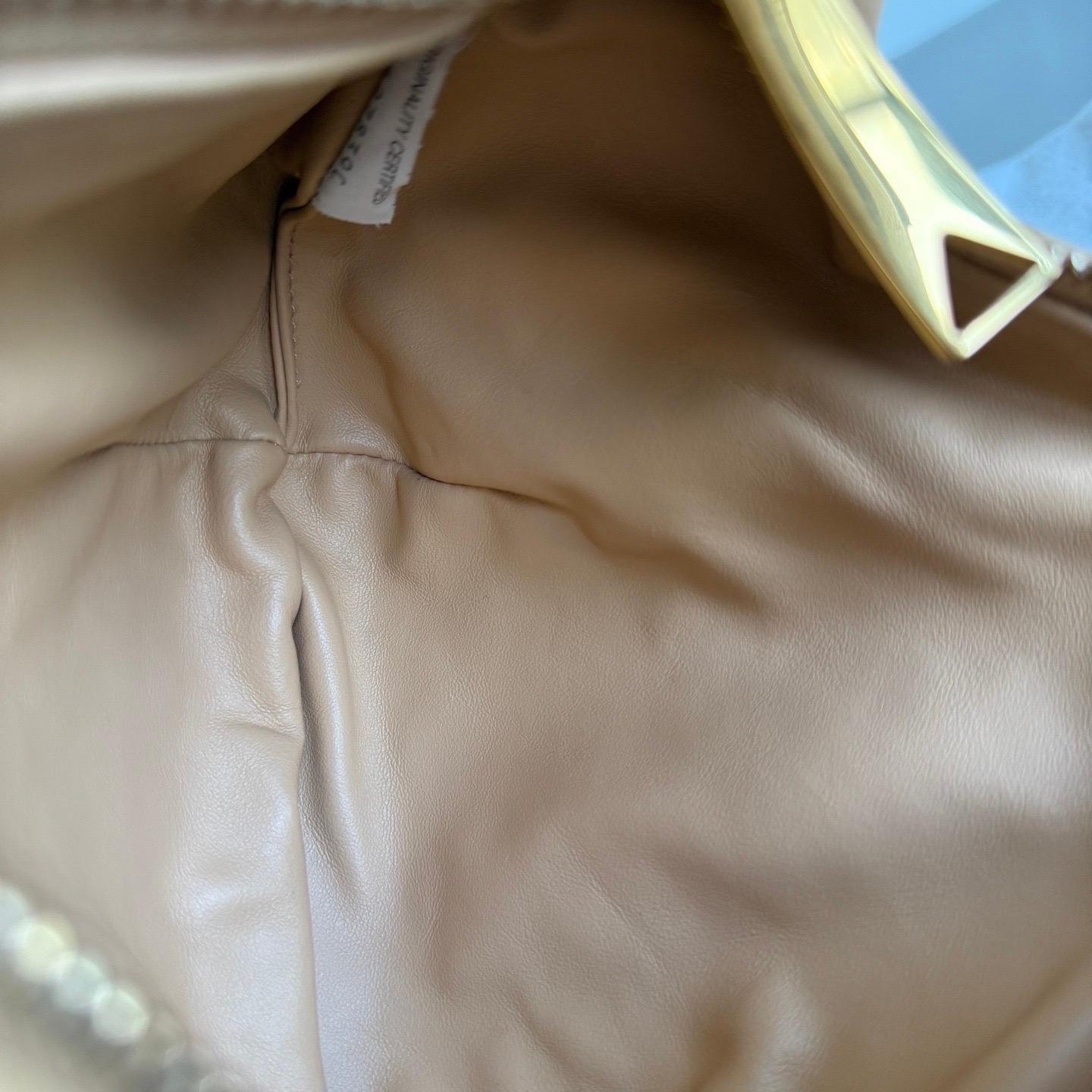 Bottega Veneta Jodie Mini Almond Beige Lambskin Leather Clutch Bag 13