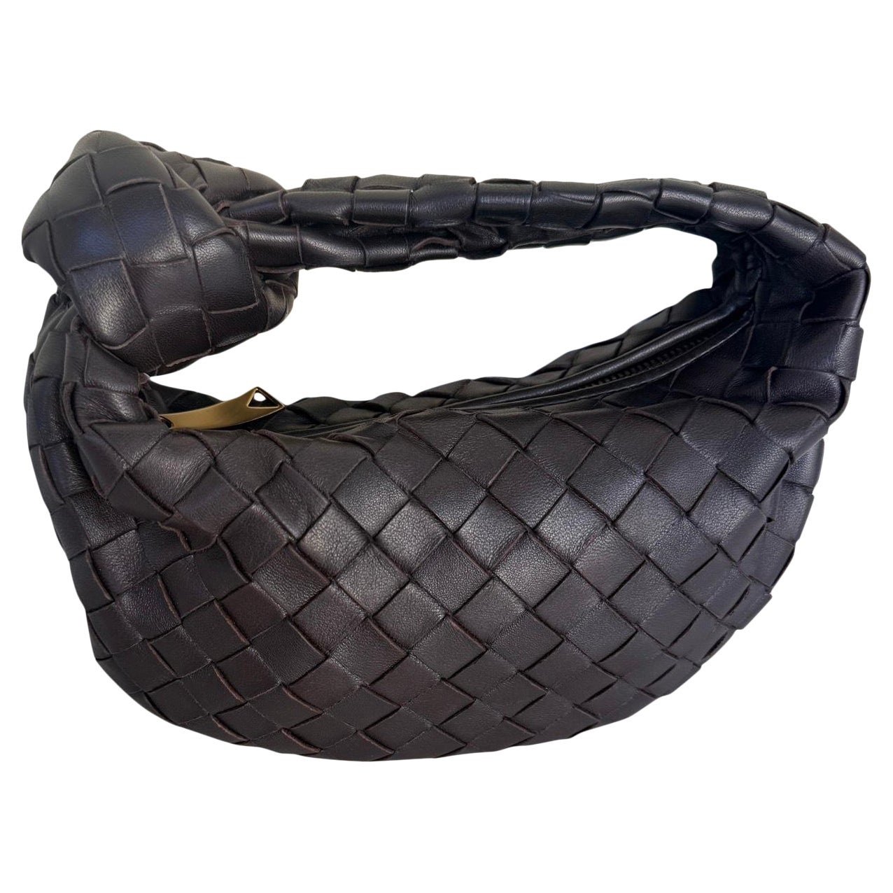 Bottega Veneta - JODI Mini Fondant - Pochette en cuir d
agneau brun chocolat foncé