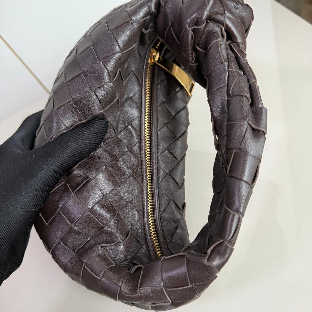 Bottega Veneta Jodie Mini Fondant Dark Chocolate Brown Lambskin Leather Clutch 5