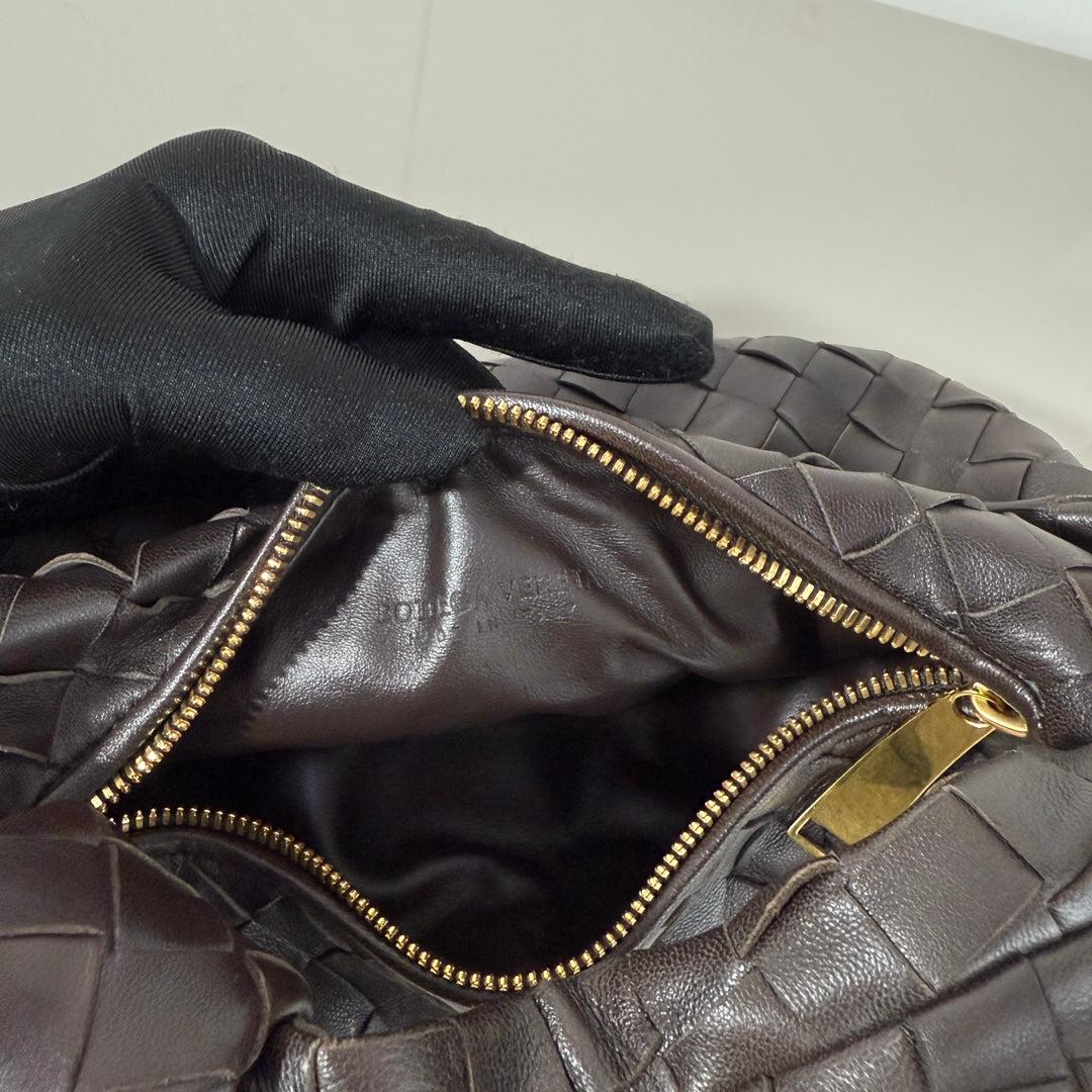 Bottega Veneta Jodie Mini Fondant Dark Chocolate Brown Lambskin Leather Clutch 7
