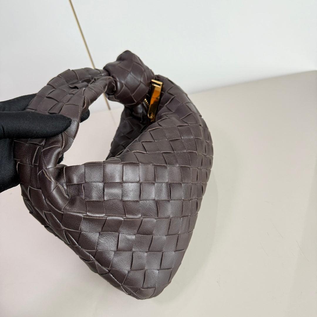 Bottega Veneta Jodie Mini Fondant Dark Chocolate Brown Lambskin Leather Clutch 3