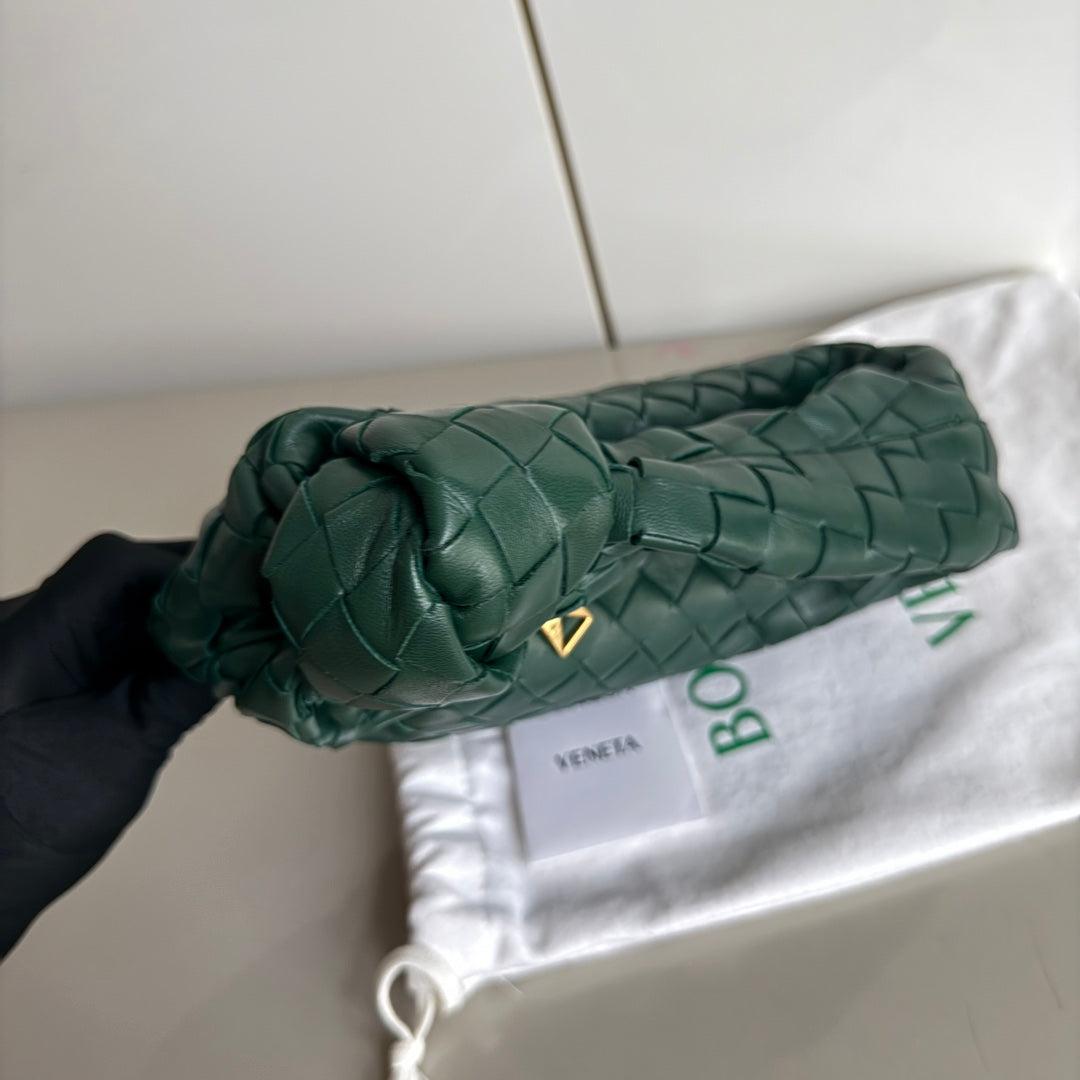 Bottega Veneta Jodie Mini Forest Green Lambskin Leather Clutch Bag Never Worn 6