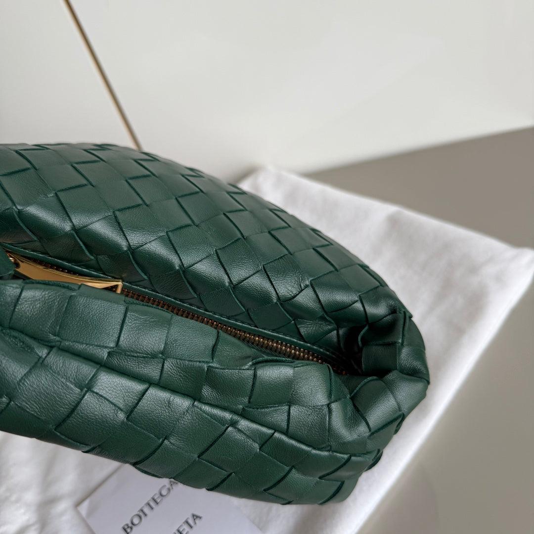 Bottega Veneta Jodie Mini Forest Green Lambskin Leather Clutch Bag Never Worn 7