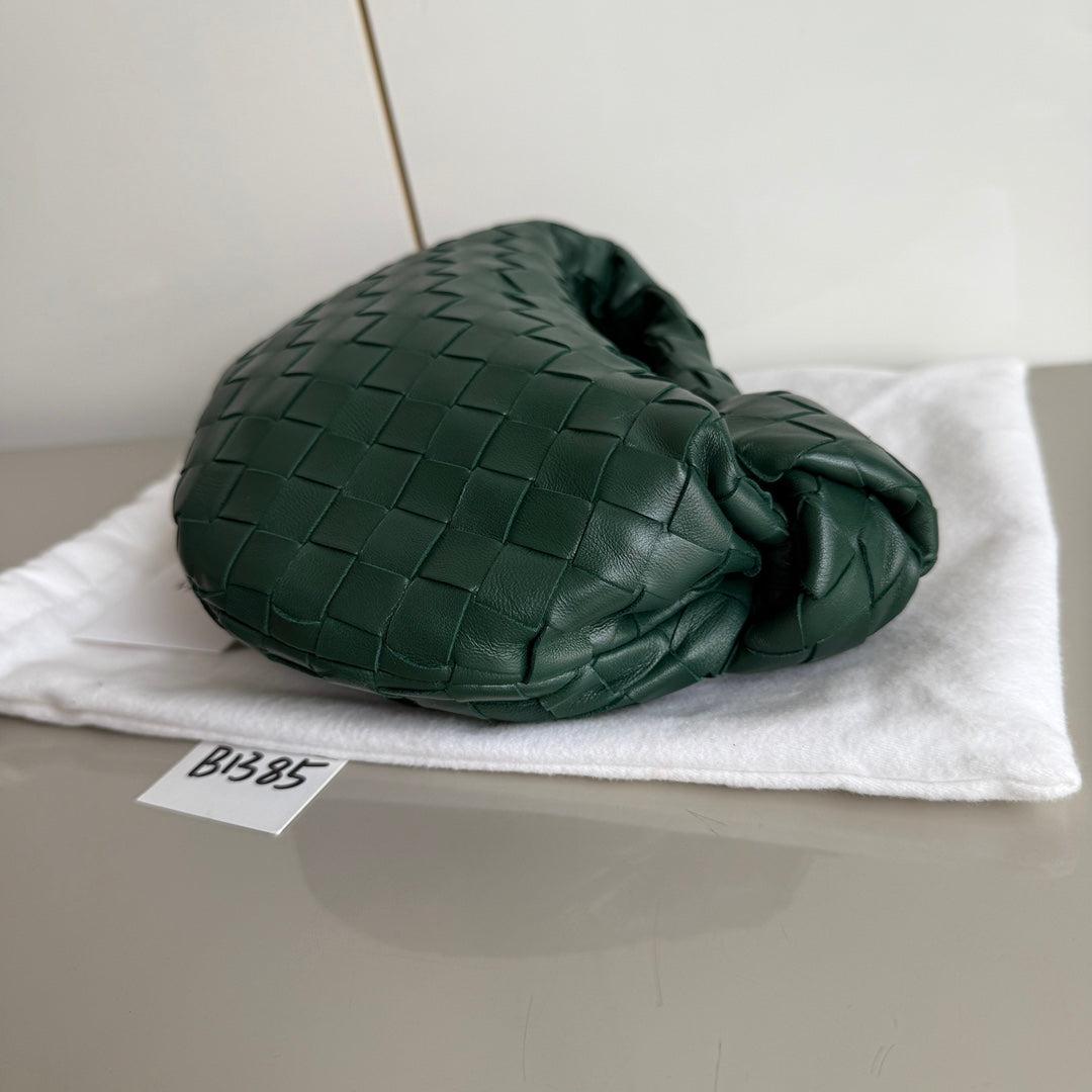 Black Bottega Veneta Jodie Mini Forest Green Lambskin Leather Clutch Bag Never Worn