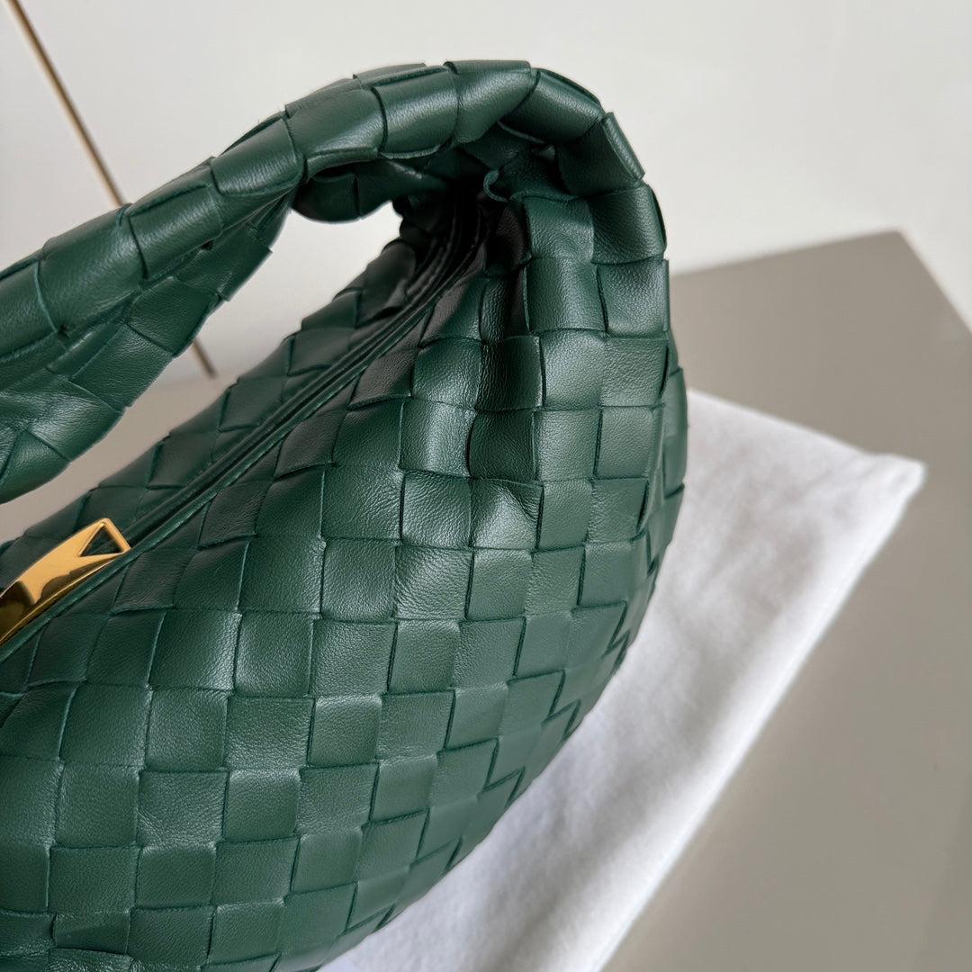 Bottega Veneta Jodie Mini Forest Green Lambskin Leather Clutch Bag Never Worn 2