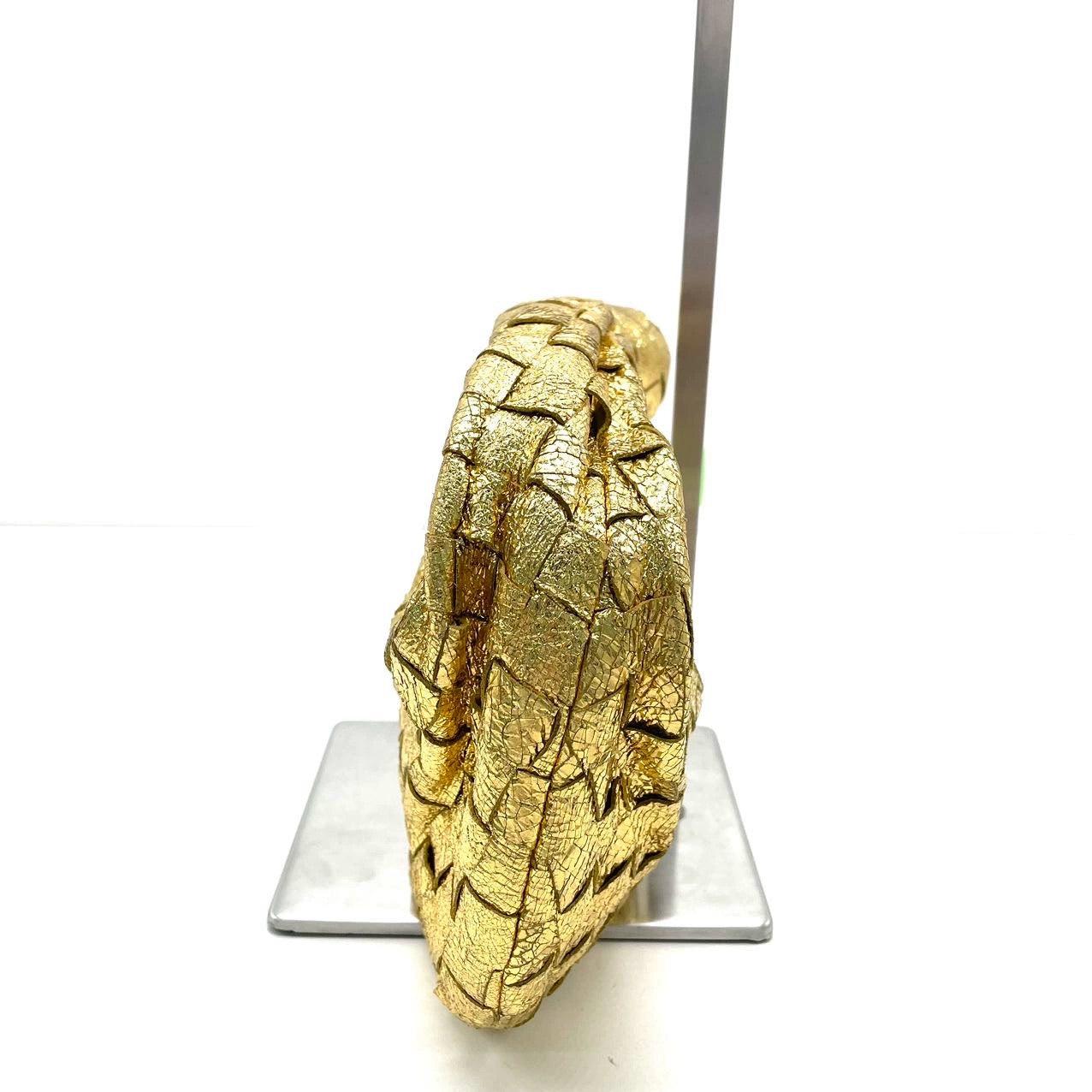 Bottega Veneta Jodie Mini Gold Leather Rare In Excellent Condition For Sale In AUBERVILLIERS, FR