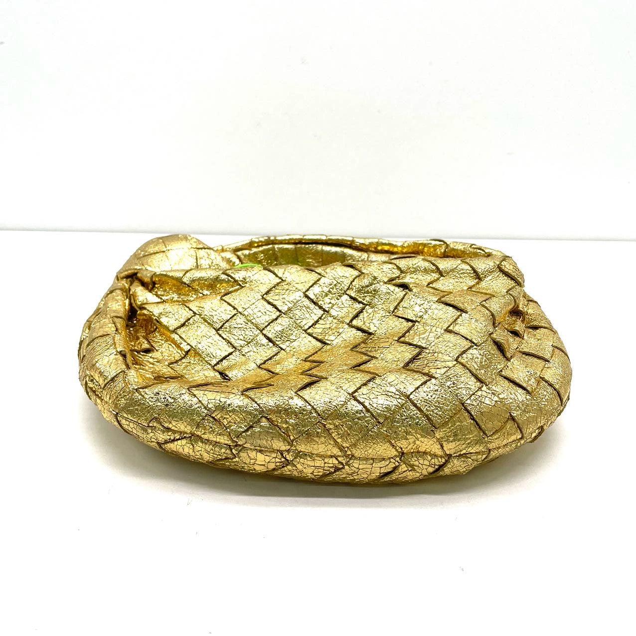 Bottega Veneta Jodie Mini Gold Leather Rare For Sale 1