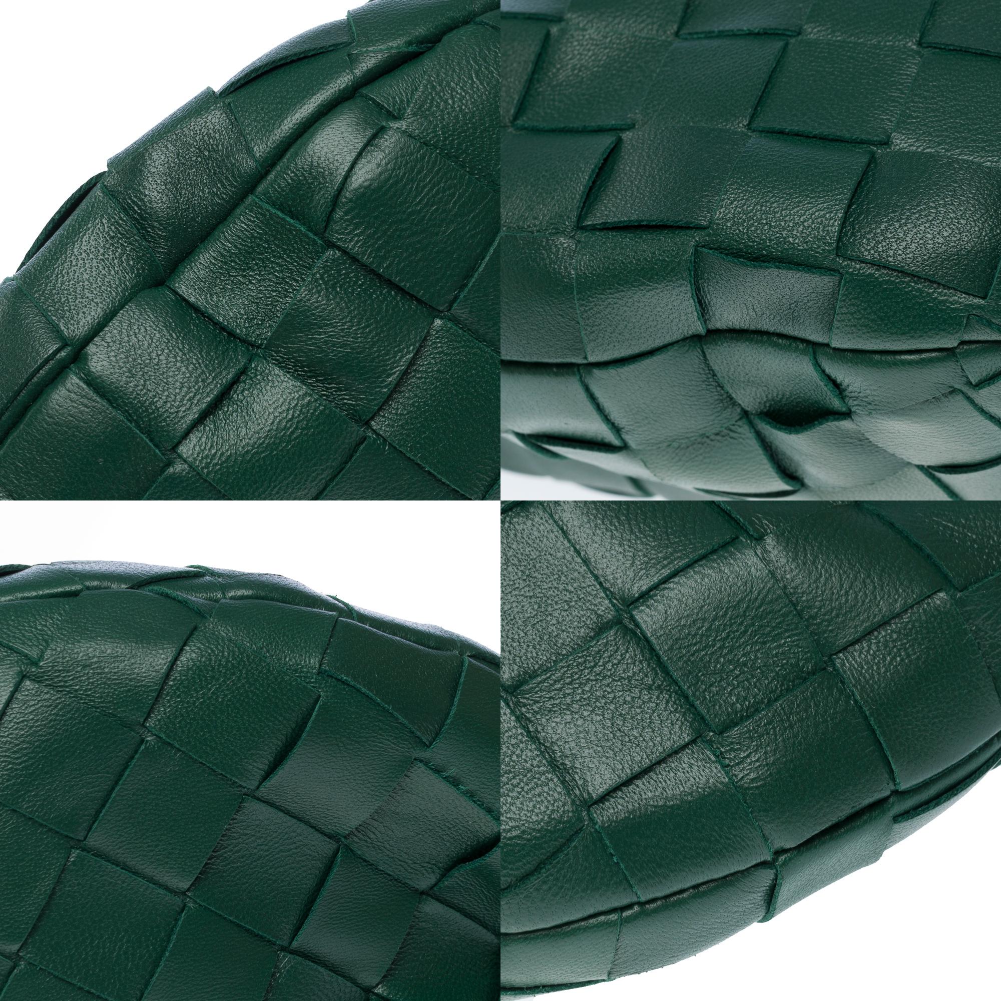 Bottega Veneta Jodie Mini handbag in green Intreccio lambskin leather, GHW 7