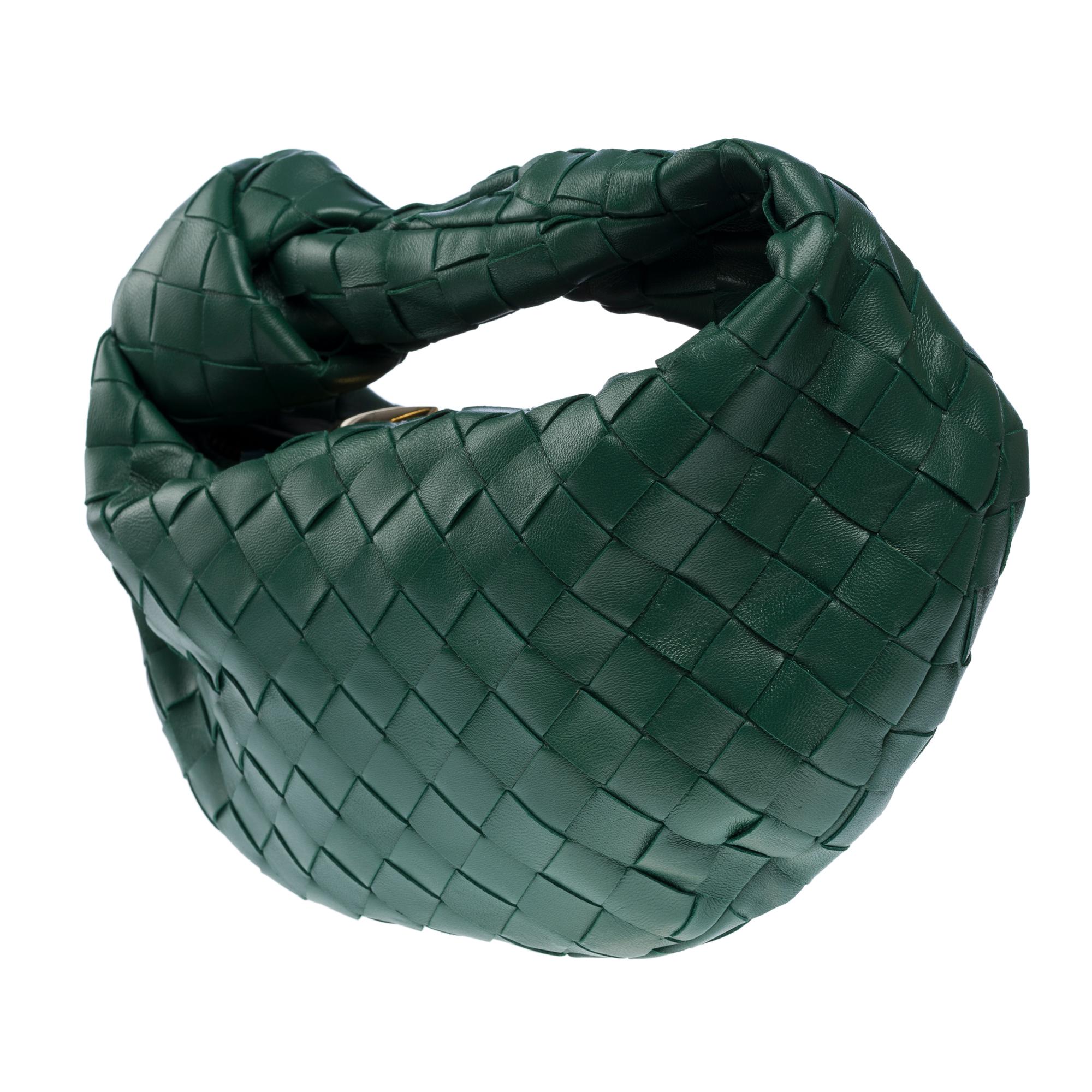 Women's or Men's Bottega Veneta Jodie Mini handbag in green Intreccio lambskin leather, GHW