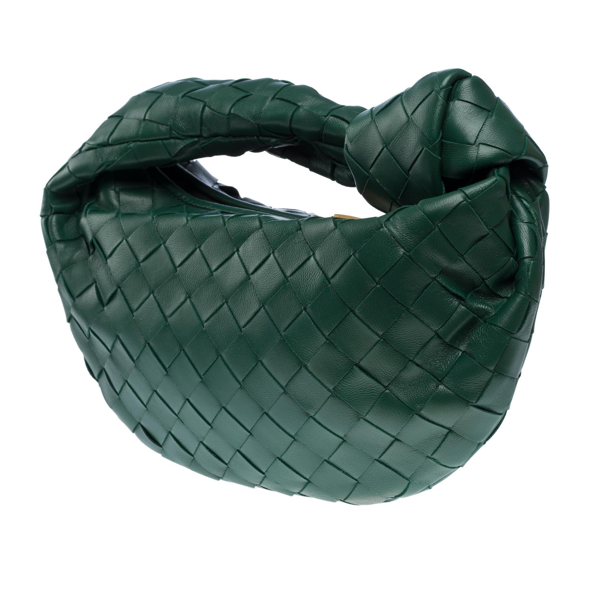 Bottega Veneta Jodie Mini handbag in green Intreccio lambskin leather, GHW 1