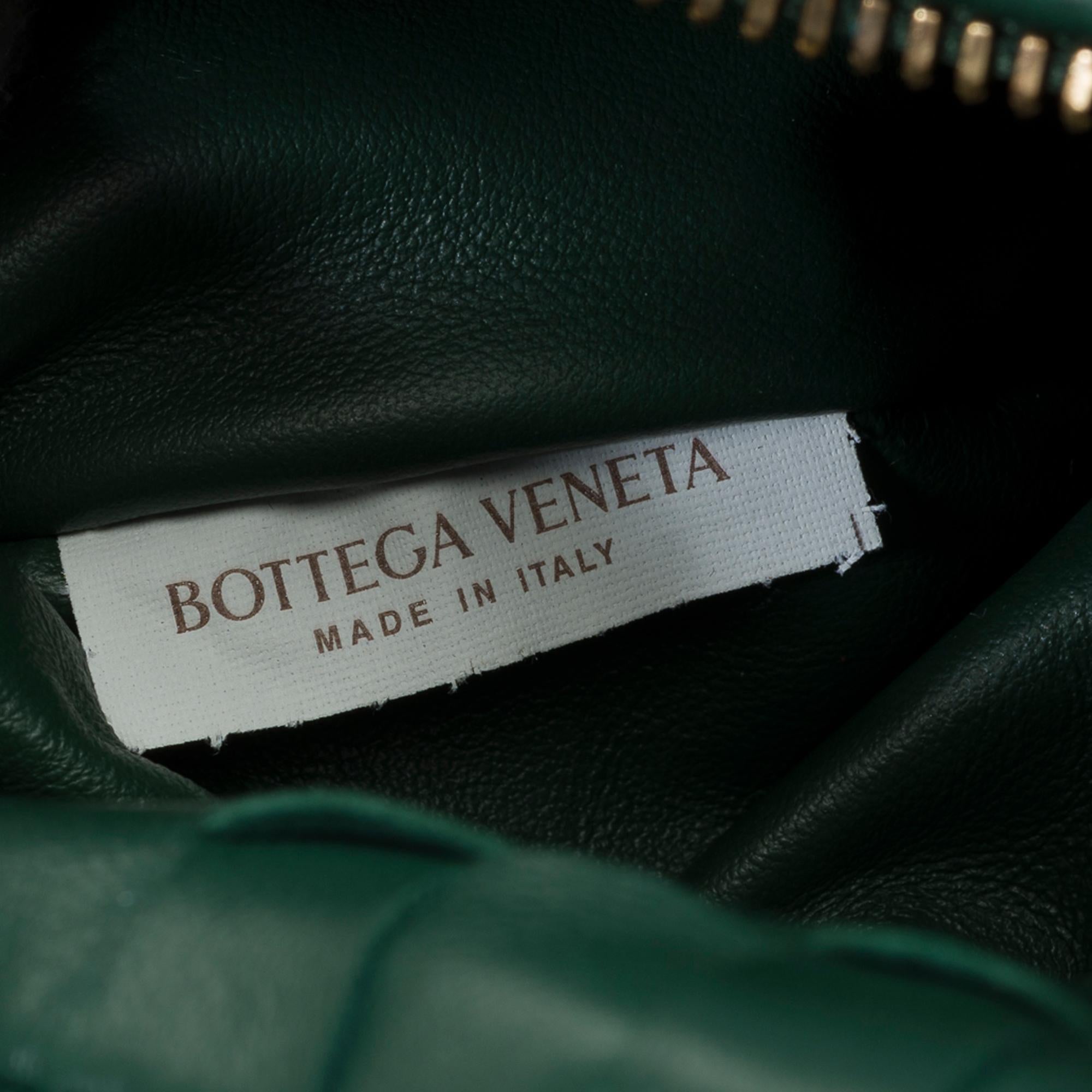 Bottega Veneta Jodie Mini handbag in green Intreccio lambskin leather, GHW 2